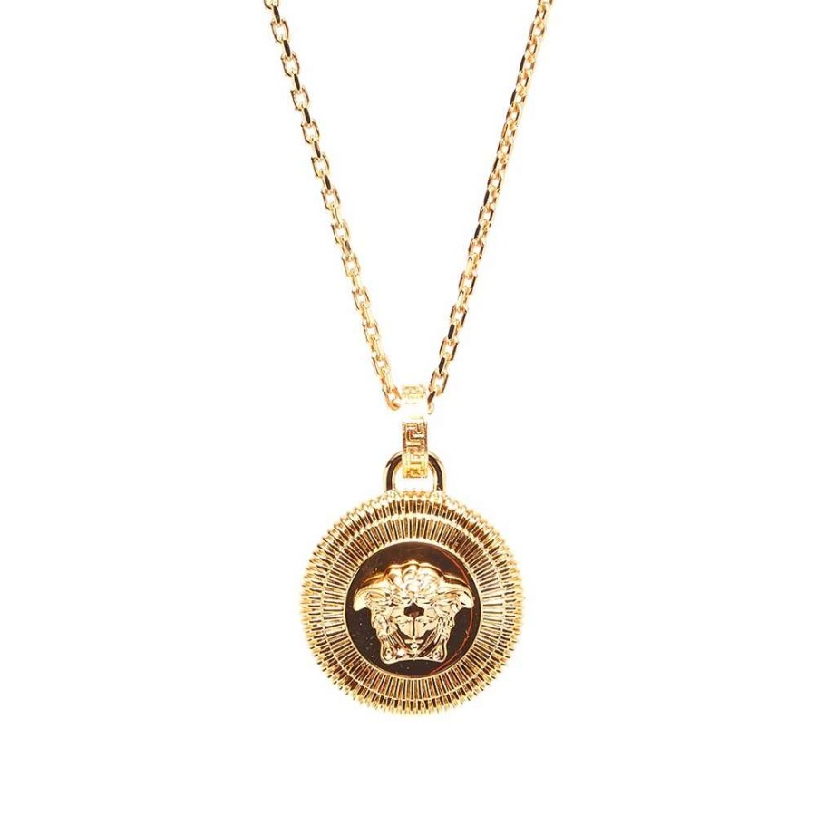 Accessories * | Versace Medusa Head Medallion And Necklace