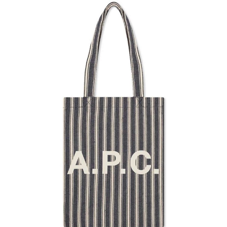 Accessories * | A.P.C. Lou Stripe Tote Bag