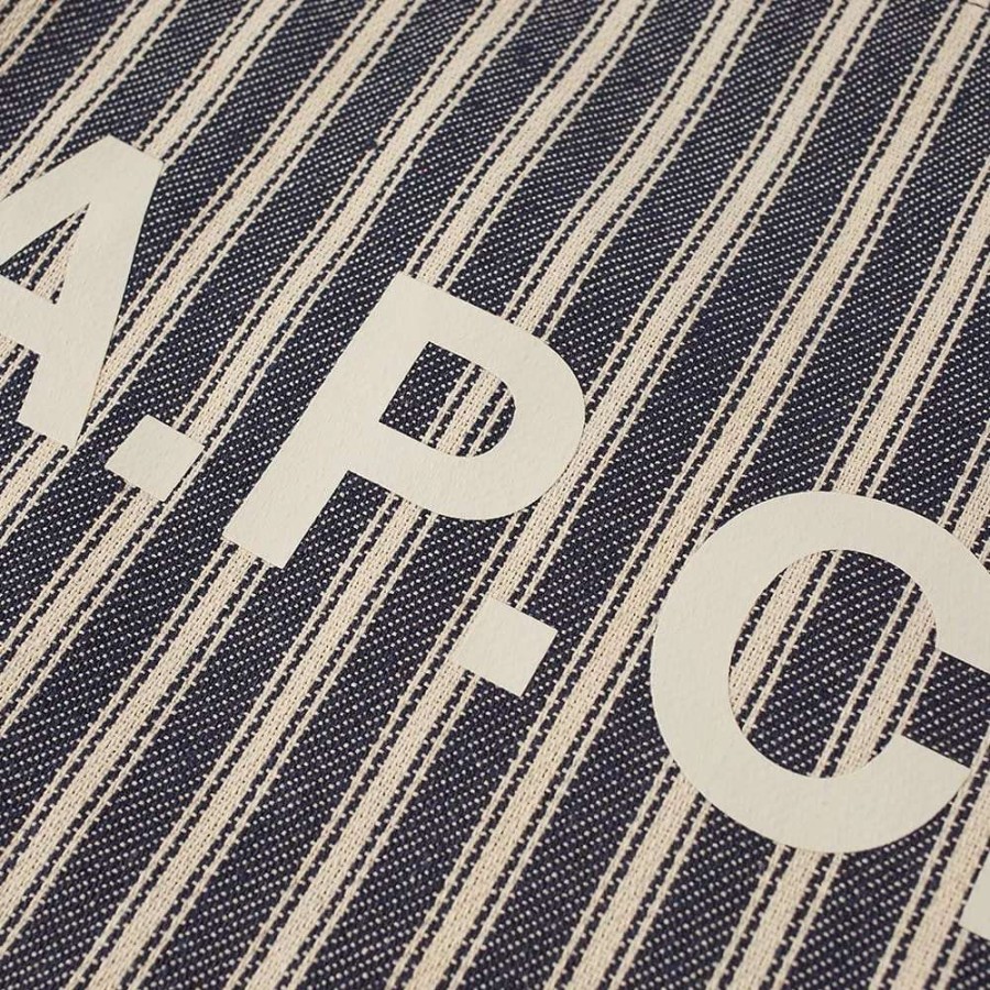 Accessories * | A.P.C. Lou Stripe Tote Bag