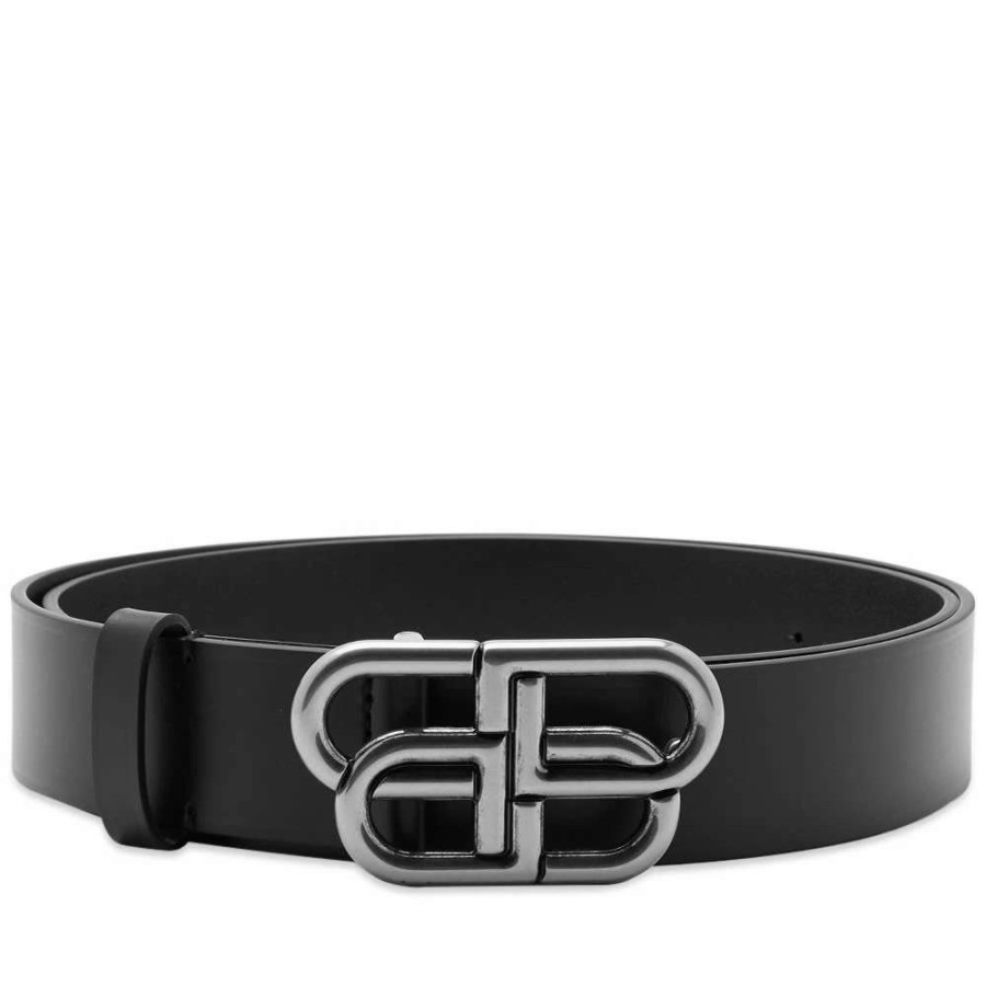 Accessories * | Balenciaga Bb Buckle Leather Belt