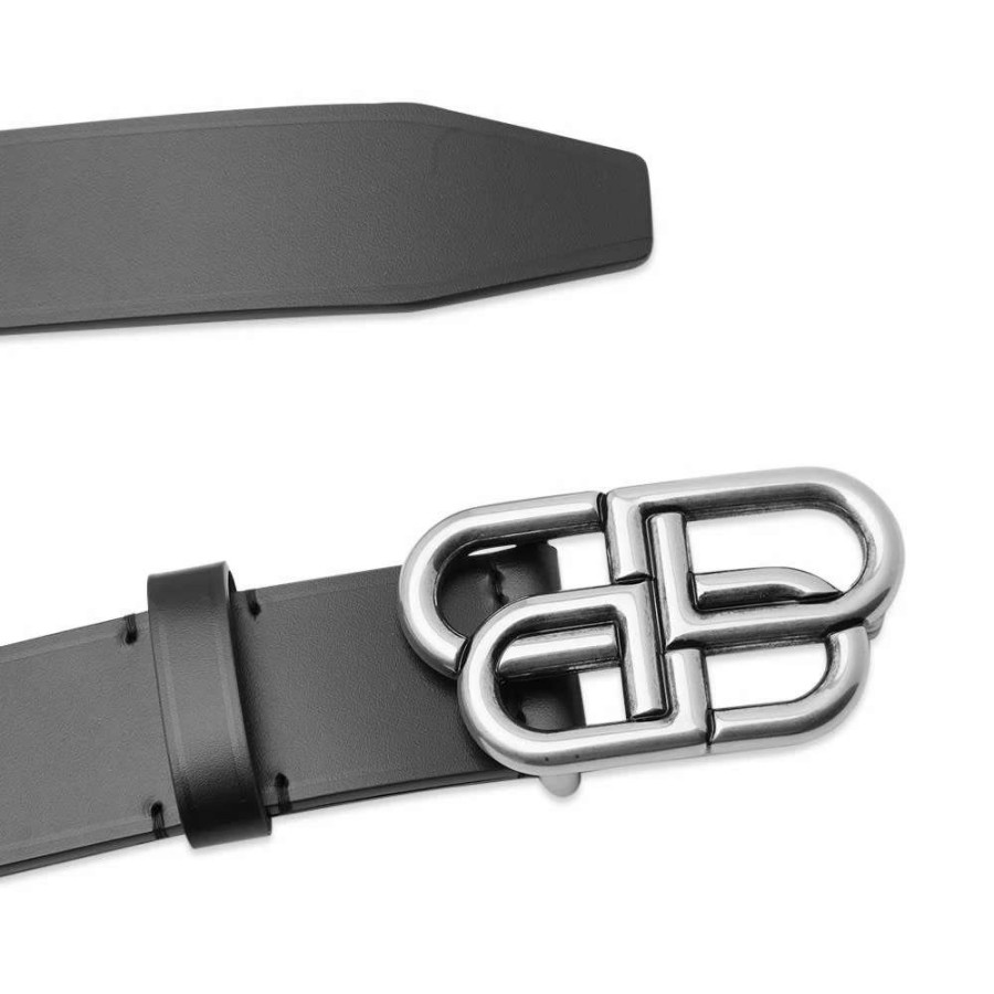 Accessories * | Balenciaga Bb Buckle Leather Belt