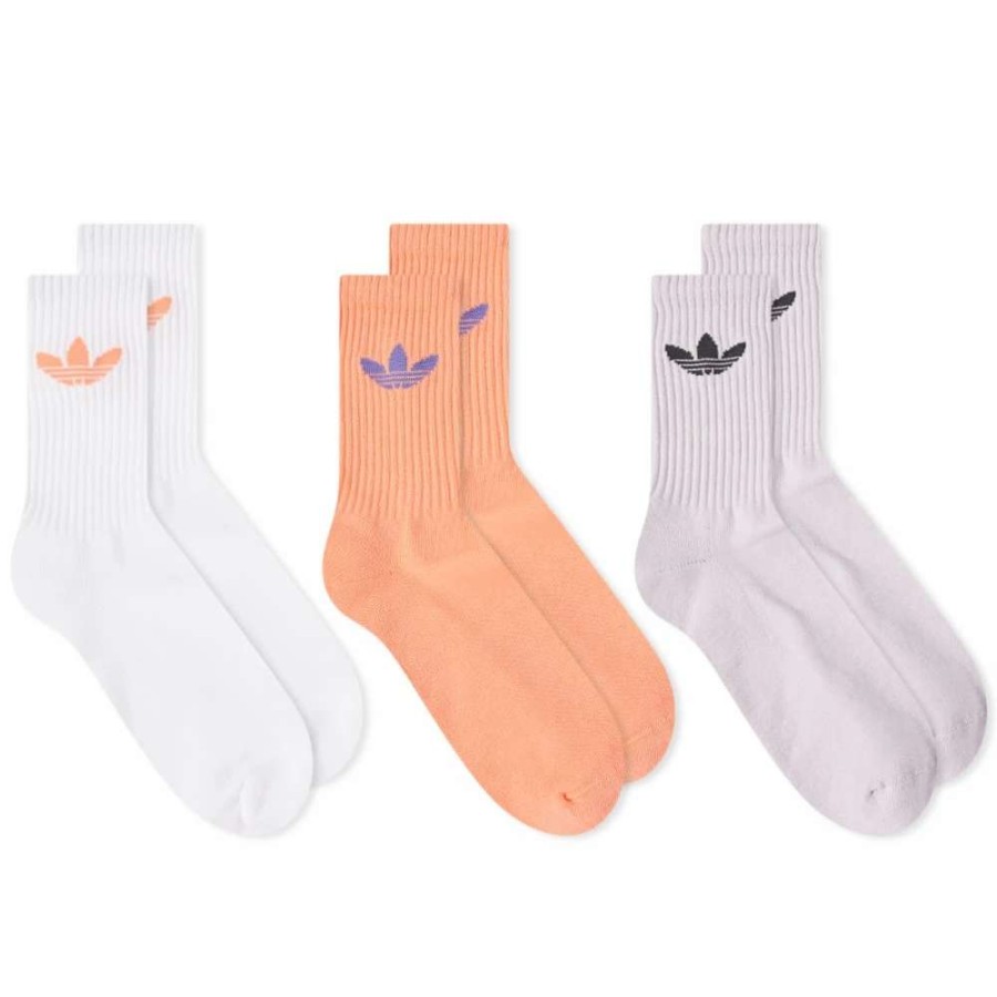 Accessories * | Adidas Summer Skate Mid Cut Sock 3 Pack