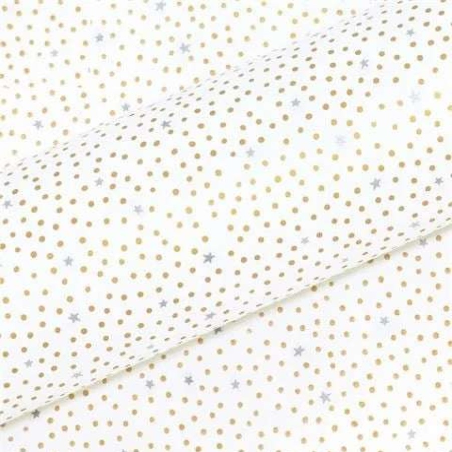 Gift Wrapping & Cards * | Vandoros Wrapping Paper Starry Night Gold/Silver 76Cm X 2.5M