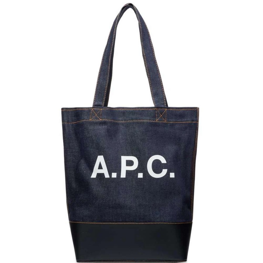 Accessories * | A.P.C. Axelle Denim & Leather Tote