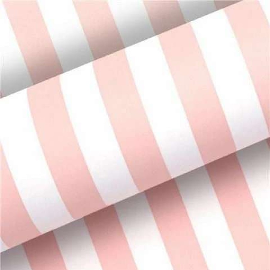 Gift Wrapping & Cards * | Vandoros Wrapping Paper Pav. Stripe Musk Pink 76Cm X 2.5Cm