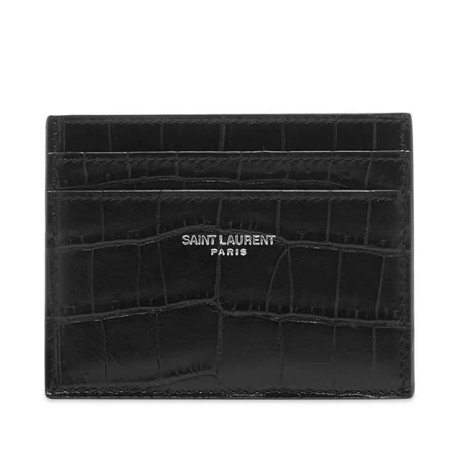 Accessories * | Saint Laurent Moc Croc Card Holder