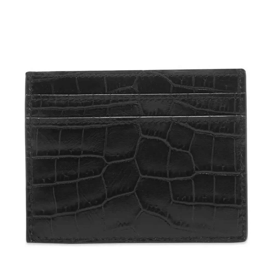 Accessories * | Saint Laurent Moc Croc Card Holder