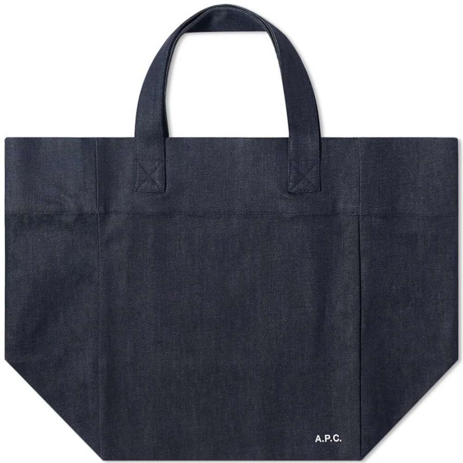 Accessories * | A.P.C. Marty Denim Tote Bag