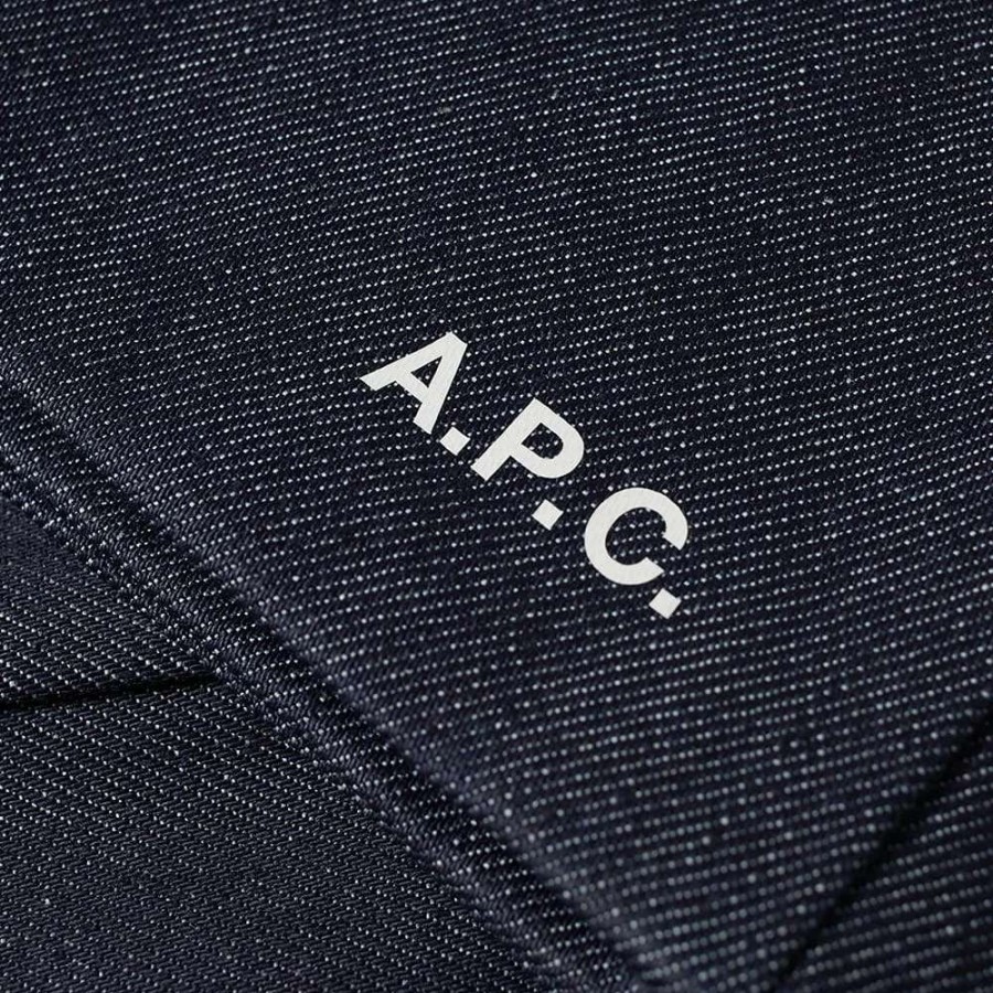 Accessories * | A.P.C. Marty Denim Tote Bag