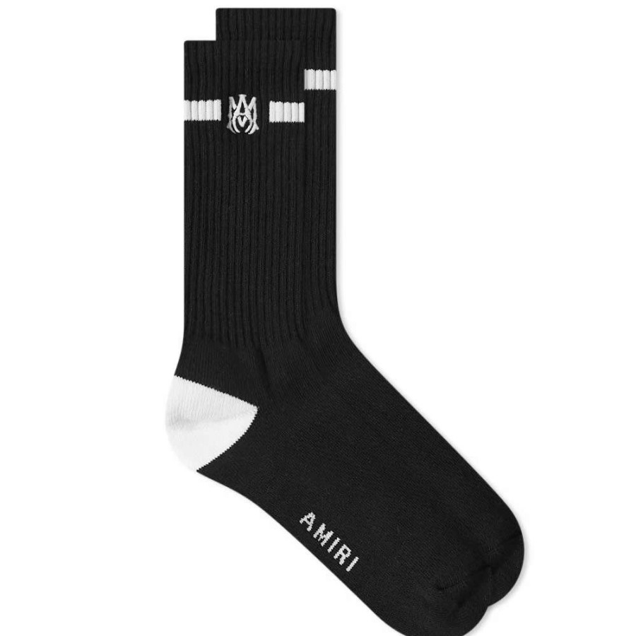 Accessories * | Amiri Solid Ma Embroidery Sock