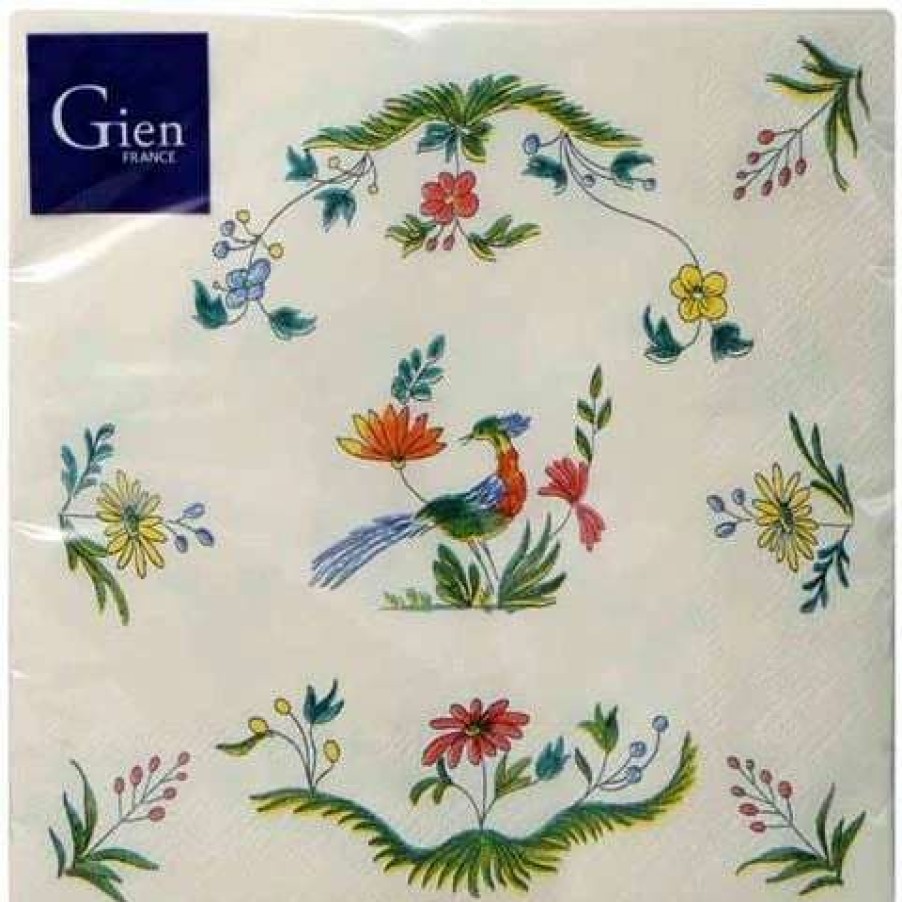 Table Accessories * | Gien Oiseaux De Paradis Pack Of 20 Napkins