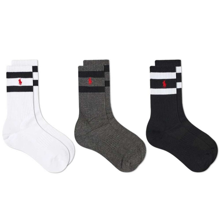 Accessories * | Polo Ralph Lauren Classic Stripe Sport Sock 3 Pack