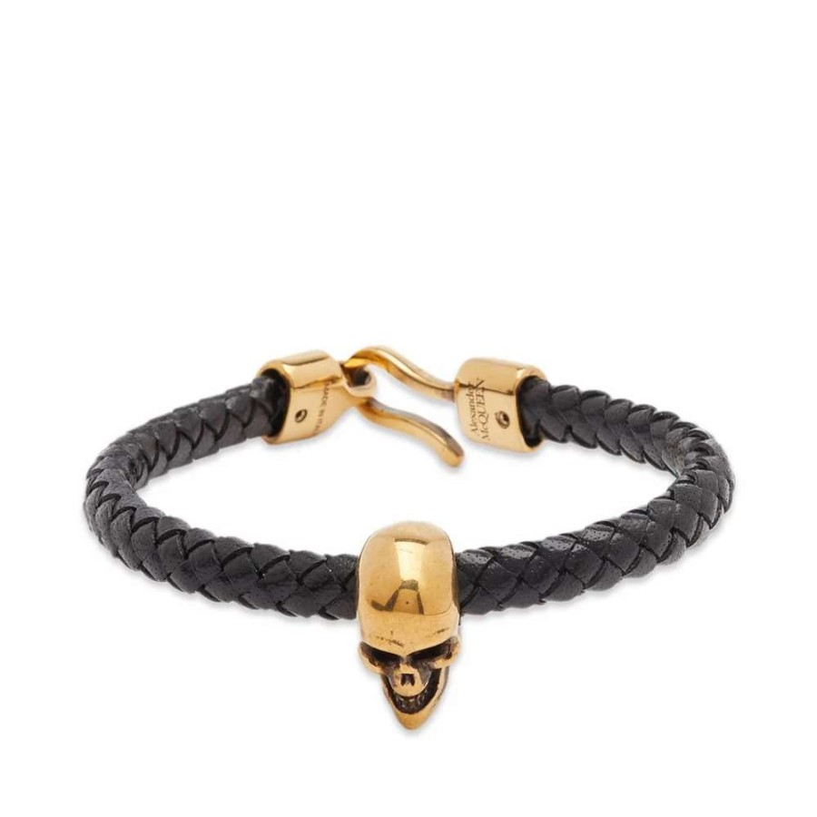 Accessories * | Alexander Mcqueen Leather Skull Bracelet