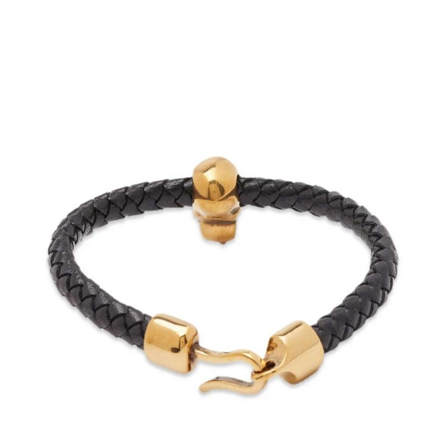 Accessories * | Alexander Mcqueen Leather Skull Bracelet