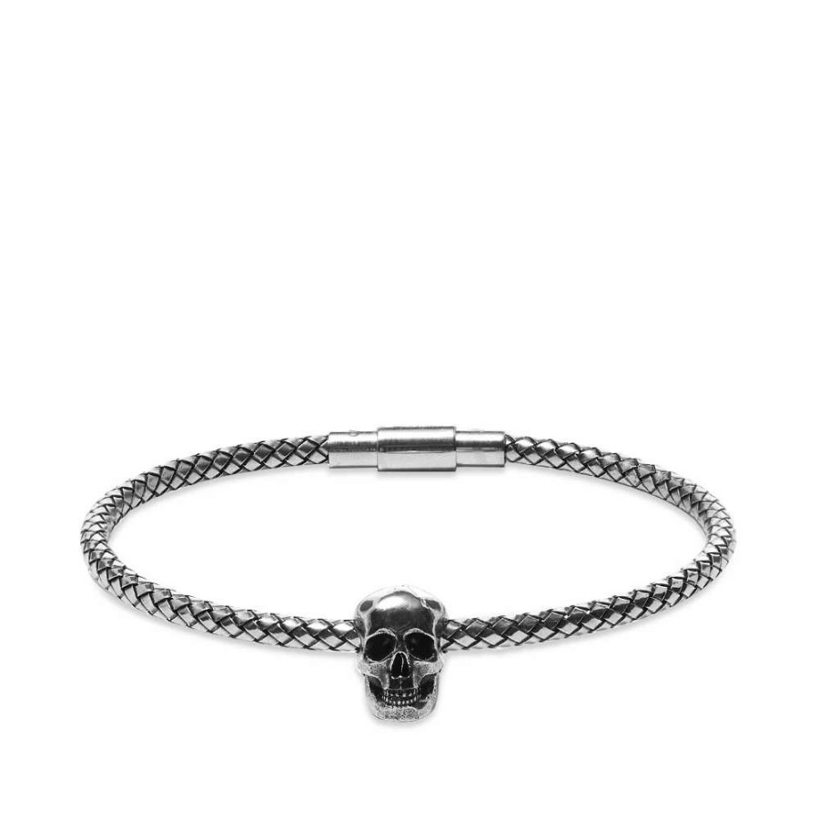 Accessories * | Alexander Mcqueen Metal Cord Skull Bracelet