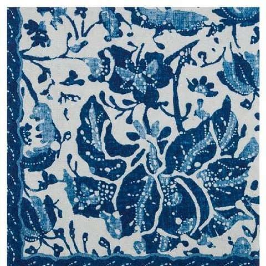 Table Accessories * | Caspari Plantation Lunch Napkins Indigo 20Pce