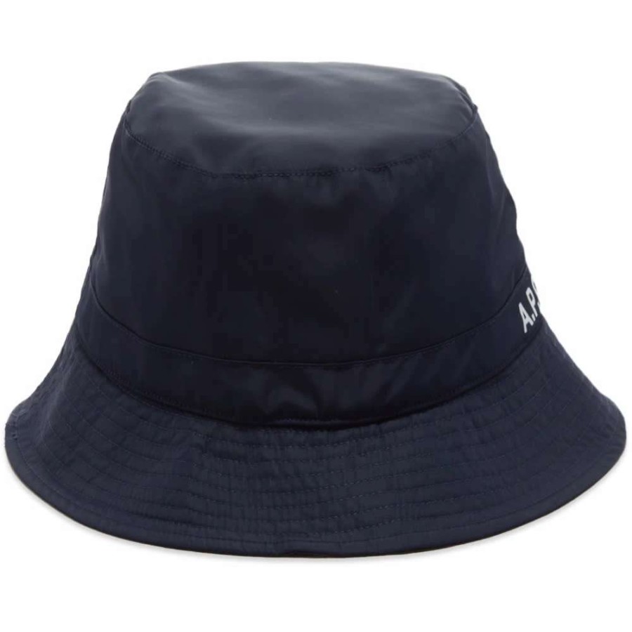 Accessories * | A.P.C. Bob Mark Nylon Bucket Hat