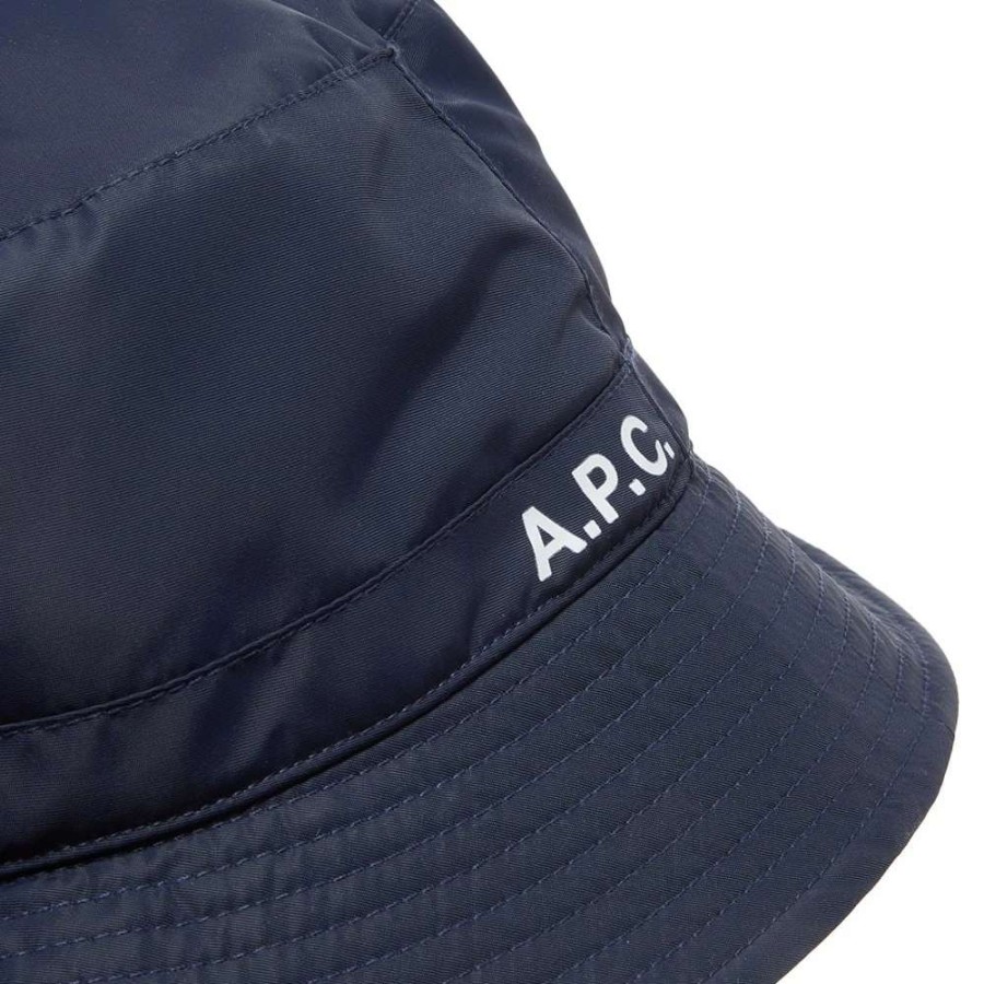 Accessories * | A.P.C. Bob Mark Nylon Bucket Hat