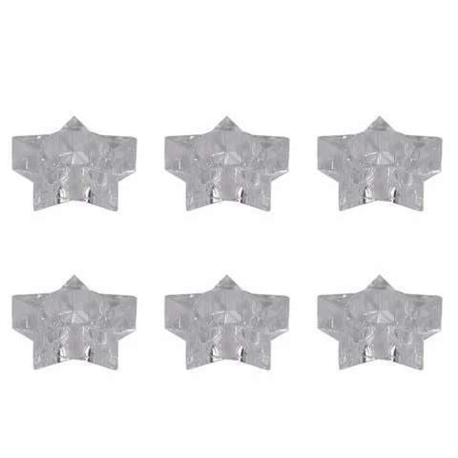 Table Accessories * | Flair Decor Acrylic Twinkle Star Napkin Ring Set 6Pce