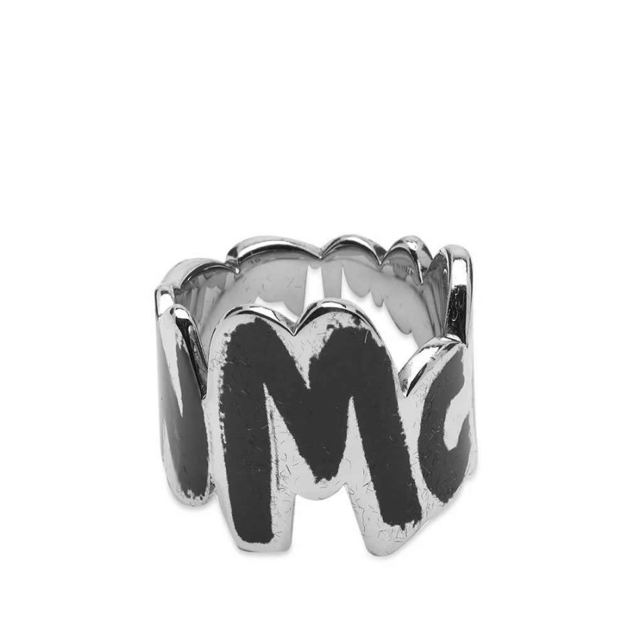 Accessories * | Alexander Mcqueen Grafitti Logo Ring