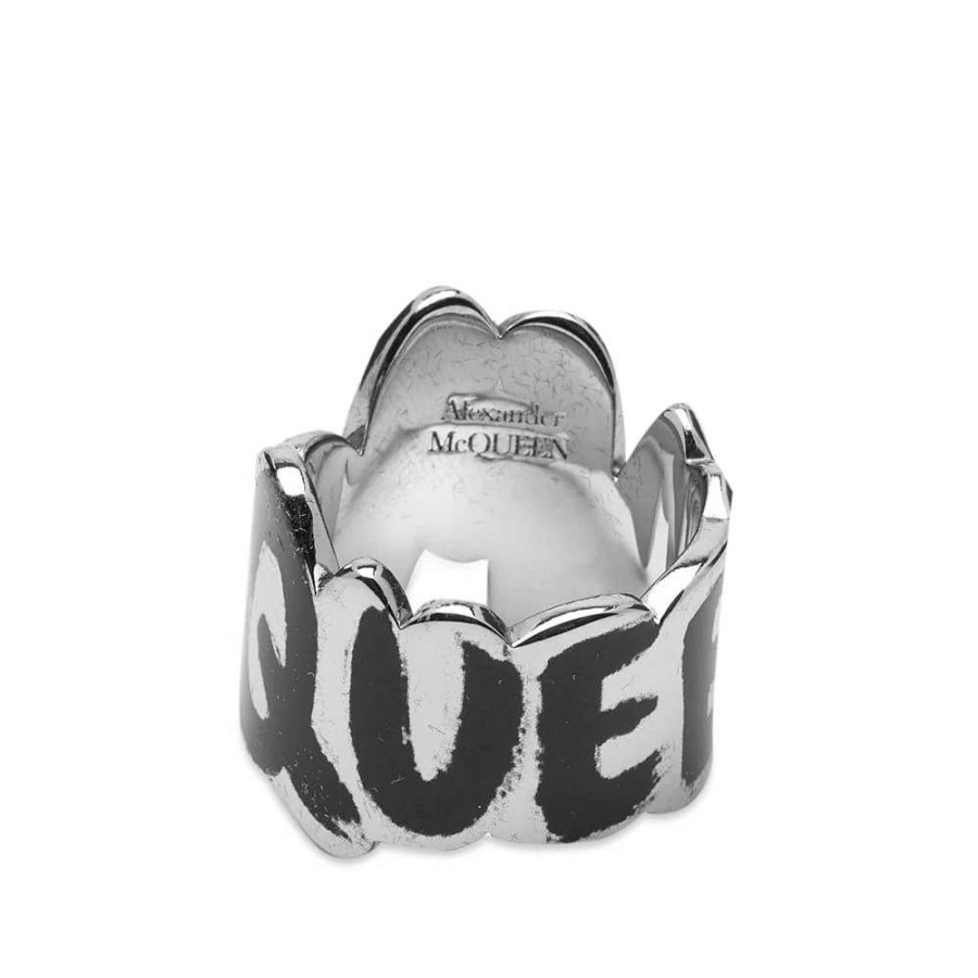 Accessories * | Alexander Mcqueen Grafitti Logo Ring