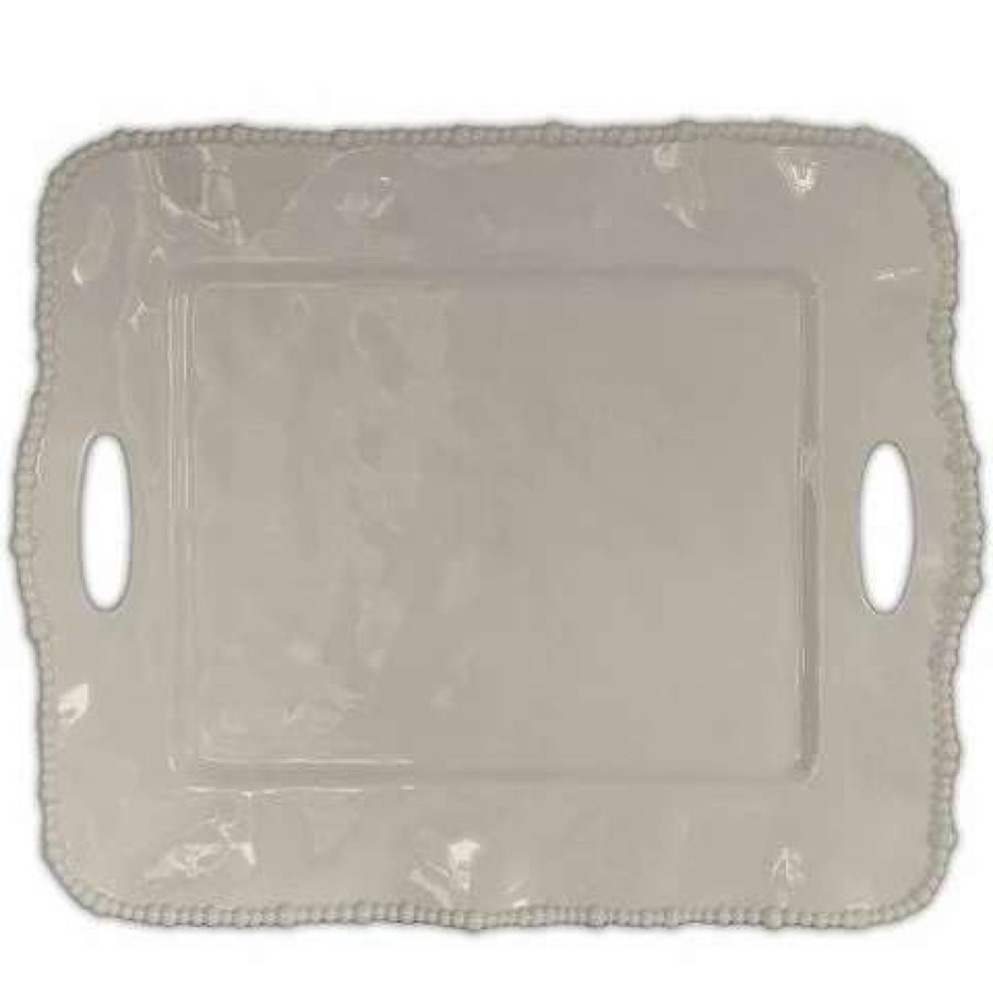 Table Accessories * | Baci Milano Joke Rectangular Tray Taupe 50X40Cm