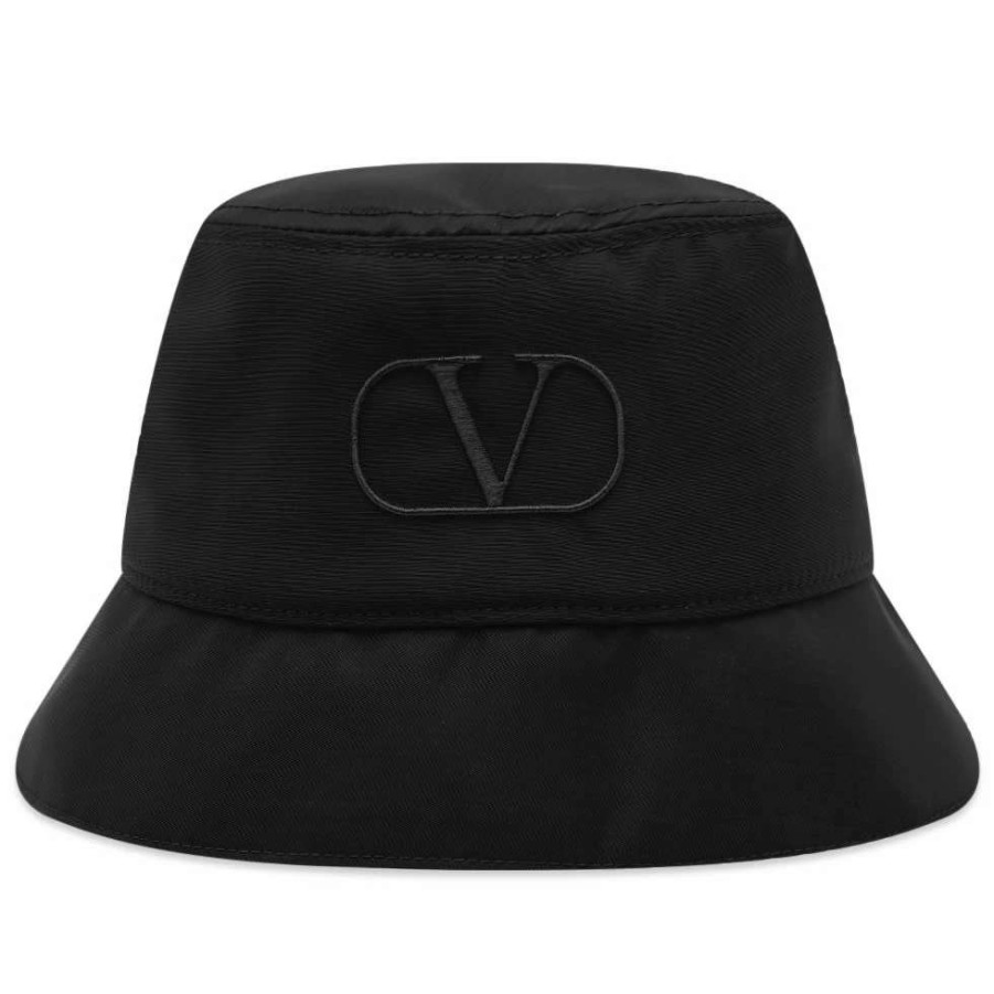 Accessories * | Valentino Nylon Logo Bucket Hat