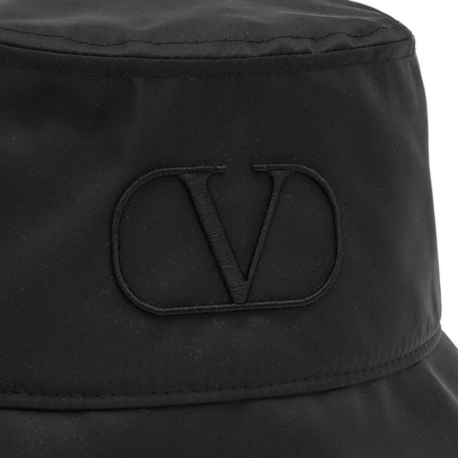 Accessories * | Valentino Nylon Logo Bucket Hat