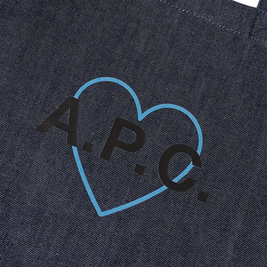 Accessories * | A.P.C. Saint Valentin Denim Tote