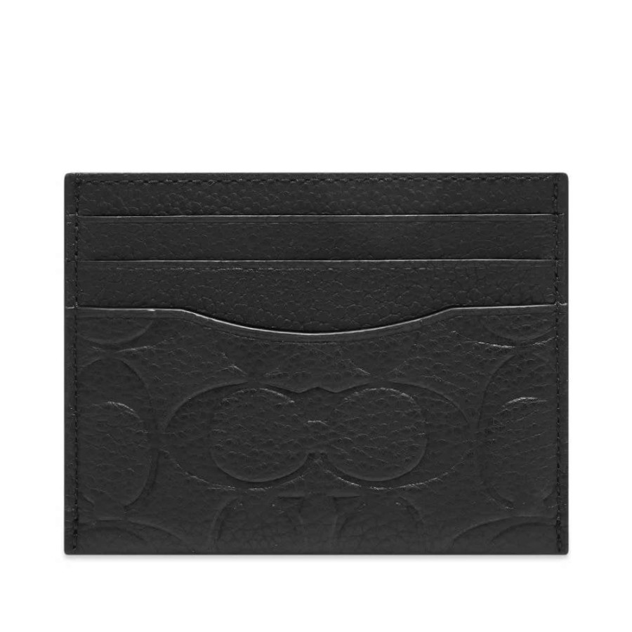 Accessories * | Coach Embossed Leather Signature Logo Card Holder