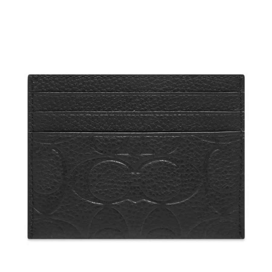 Accessories * | Coach Embossed Leather Signature Logo Card Holder