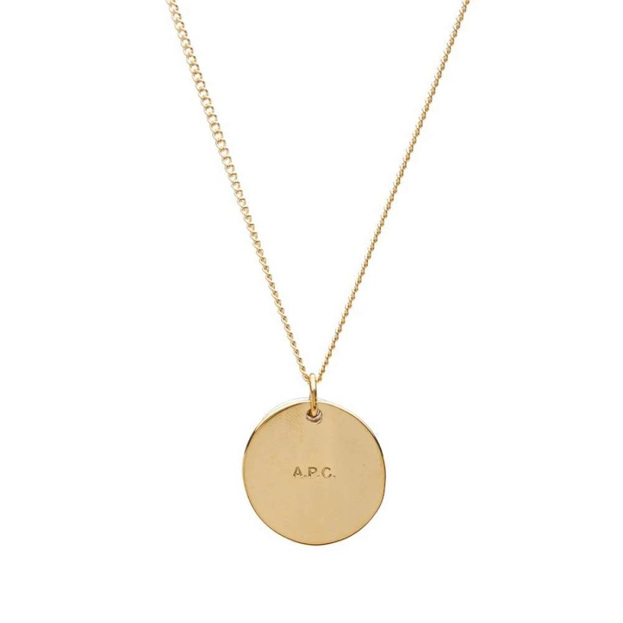 Accessories * | A.P.C. Eloi Double Medal Logo Necklace