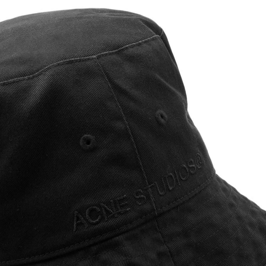 Accessories * | Acne Studios Brimmo Twill Logo Bucket Hat