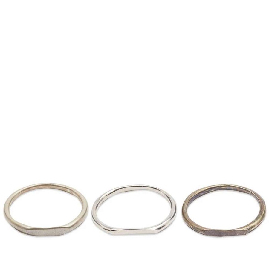 Accessories * | Pearls Before Swine Polished Spliced Band Set Of Rings