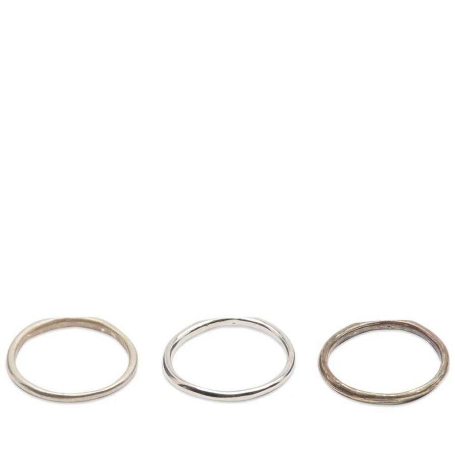 Accessories * | Pearls Before Swine Polished Spliced Band Set Of Rings