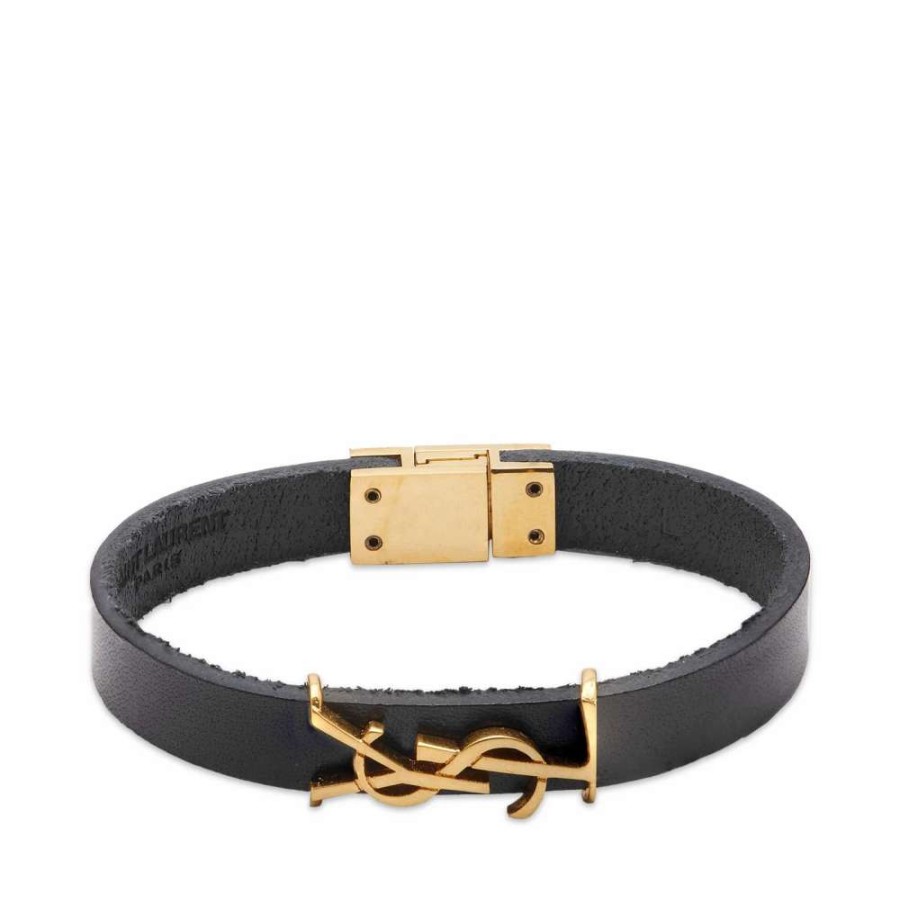 Accessories * | Saint Laurent Ysl Logo Single Wrap Bracelet