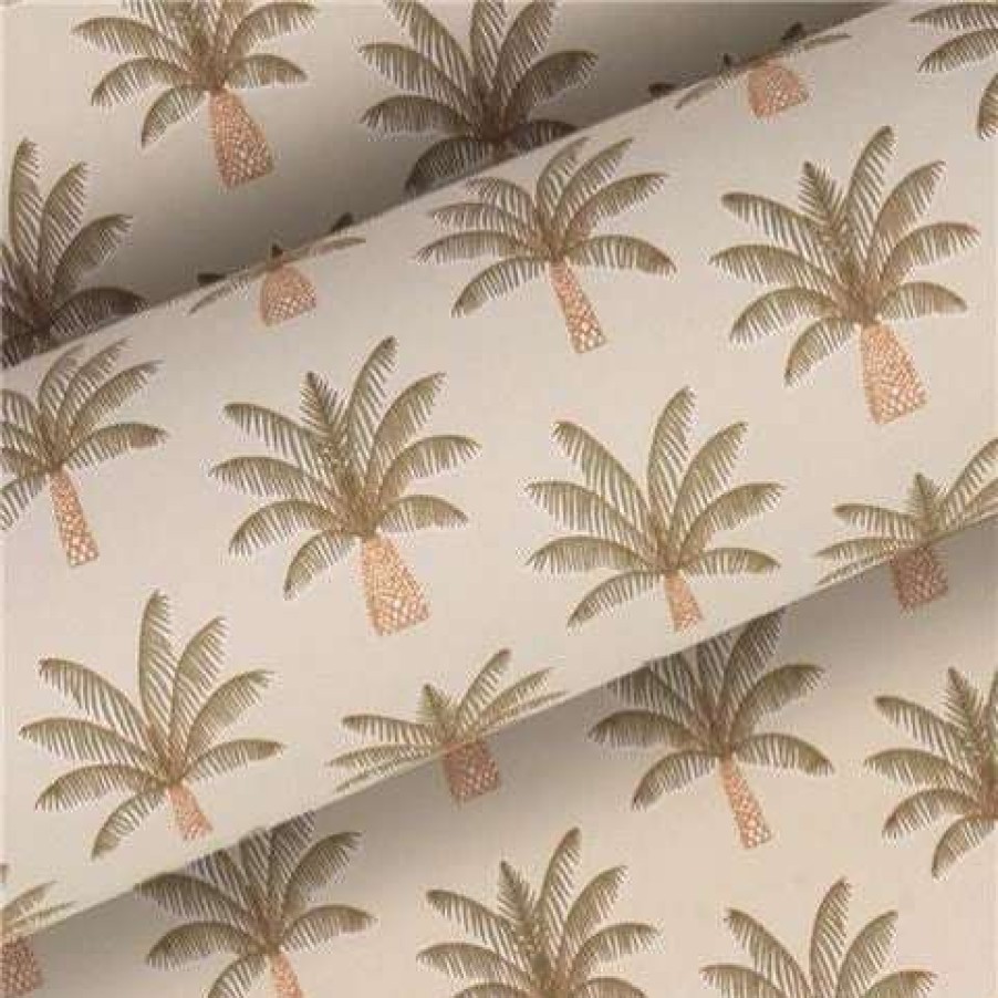 Gift Wrapping & Cards * | Vandoros Palm Beach Latte Wrapping Paper 76Cm X 2.5M