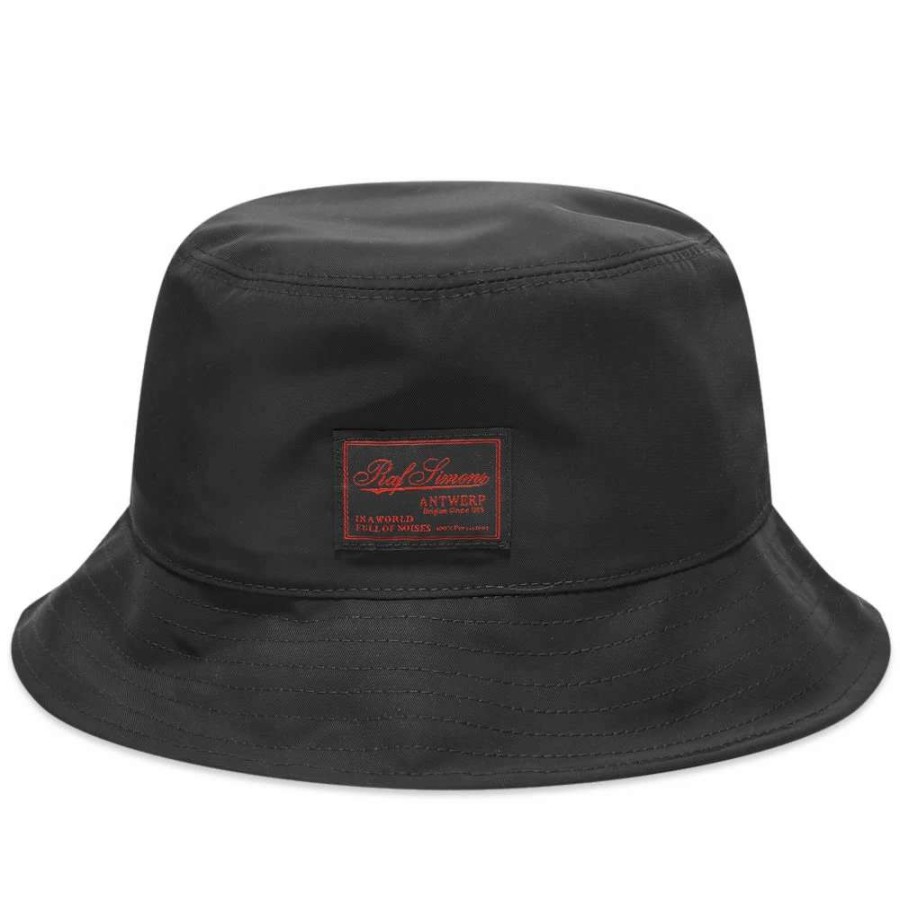 Accessories * | Raf Simons Patch Logo Bucket Hat