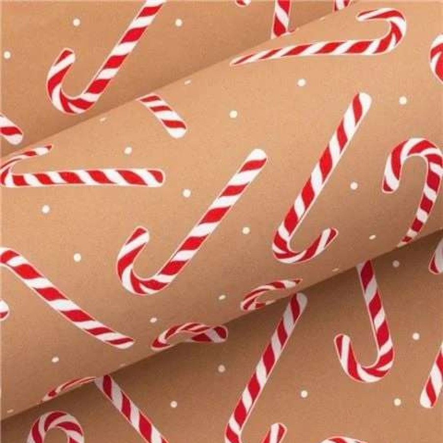 Gift Wrapping & Cards * | Vandoros Wrapping Paper Candy Cane Ginger 76Cm X 2.5M