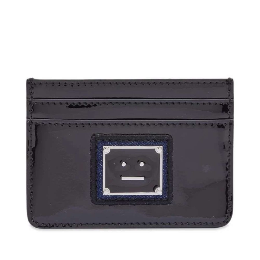 Accessories * | Acne Studios Apika Patent Face Plaque Card Holder