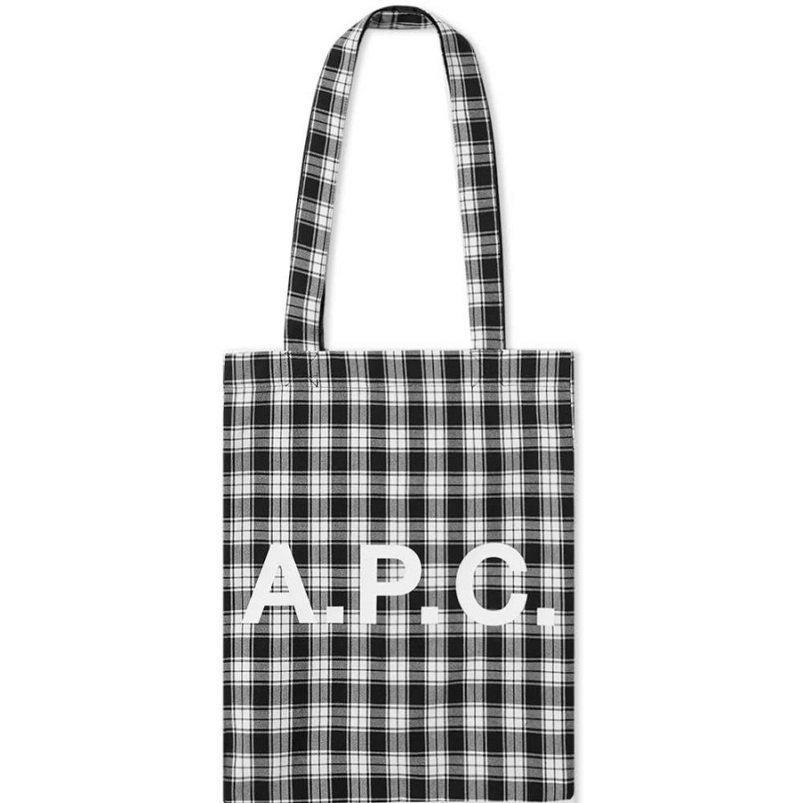 Accessories * | A.P.C. Lou Check Tote Bag