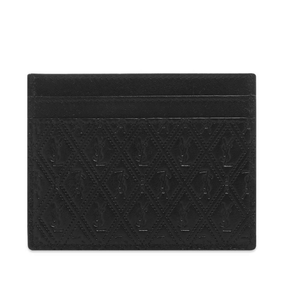 Accessories * | Saint Laurent Ysl Embossed Monogrammed Logo Card Holder