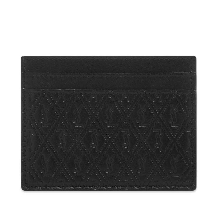 Accessories * | Saint Laurent Ysl Embossed Monogrammed Logo Card Holder