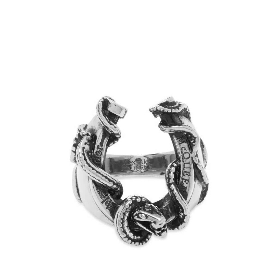 Accessories * | Alexander Mcqueen Snake And Horseshoe Ring