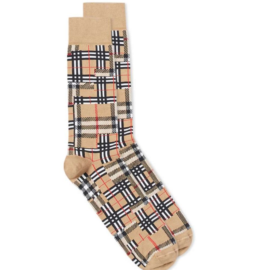 Accessories * | Burberry Patchwork Check Sock