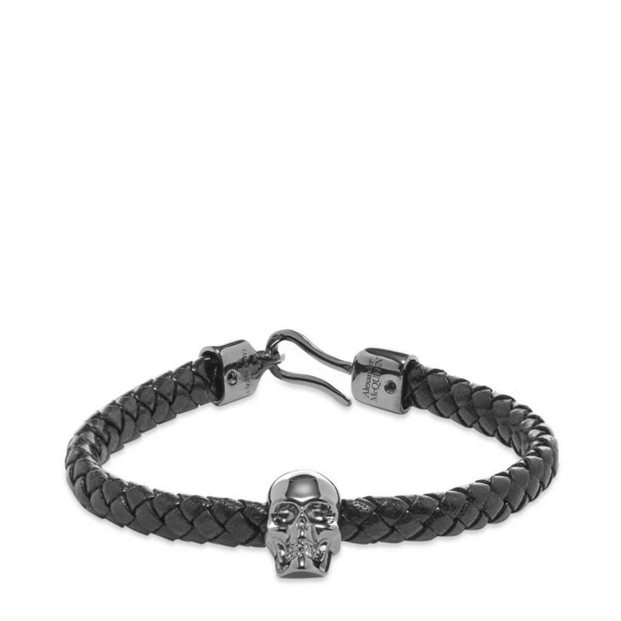 Accessories * | Alexander Mcqueen Leather Skull Bracelet