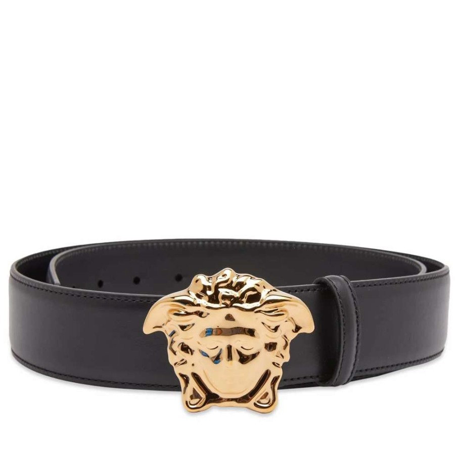 Accessories * | Versace Medusa Buckle Leather Belt