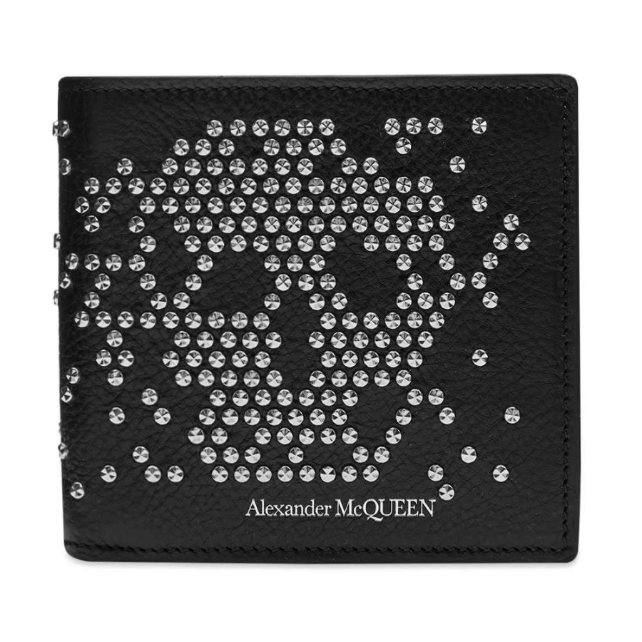 Accessories * | Alexander Mcqueen Studded Skull Billfold Wallet