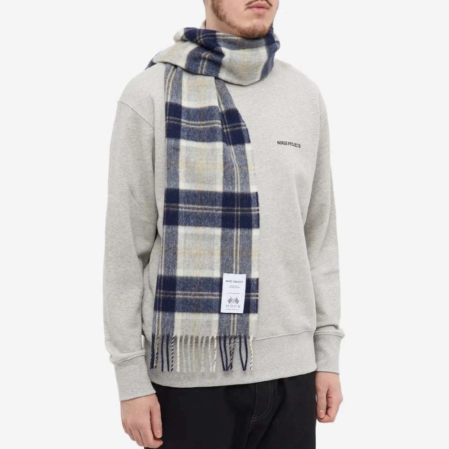 Accessories * | Norse Projects Moon Checked Lambswool Scarf