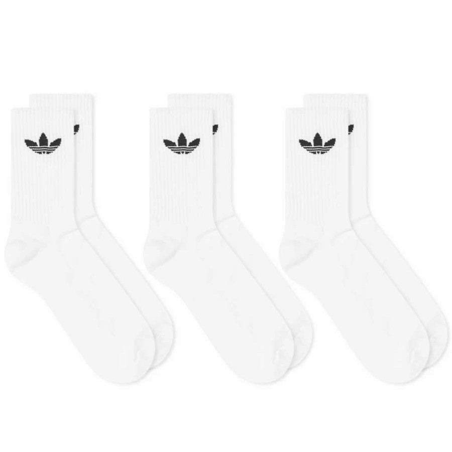 Accessories * | Adidas Trefoil Crew Sock 3 Pack